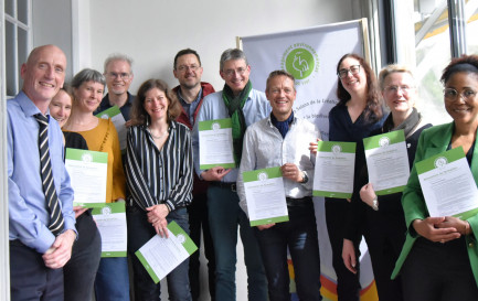 Les diplômé·e·s de la première volée francophone de conseiller·é·s en management environnemental pour les paroisses |© Raphaël Zbinden / Les diplômé·e·s de la première volée francophone de conseiller·é·s en management environnemental pour les paroisses |© Raphaël Zbinden 
